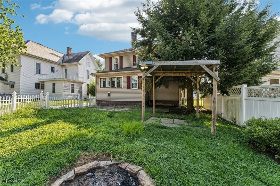 Back of house with a fenced backyard