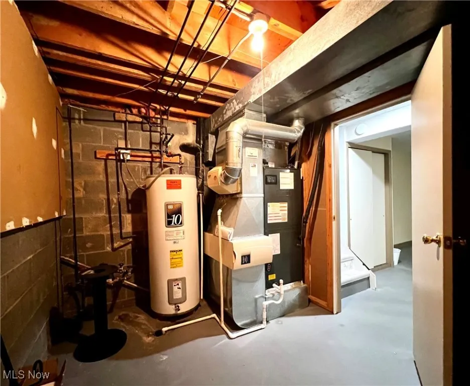 Utilities with water heater and heating unit