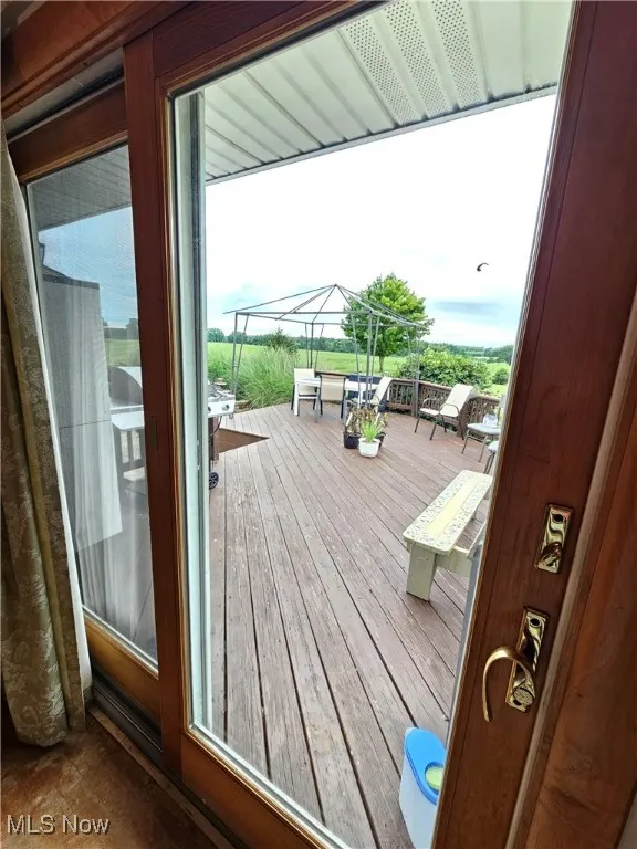 View of deck from kitchen