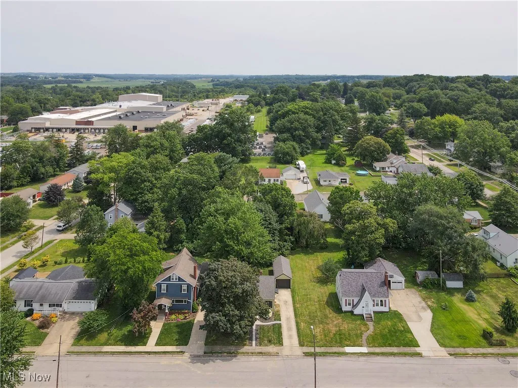 Aerial perspective of suburban area