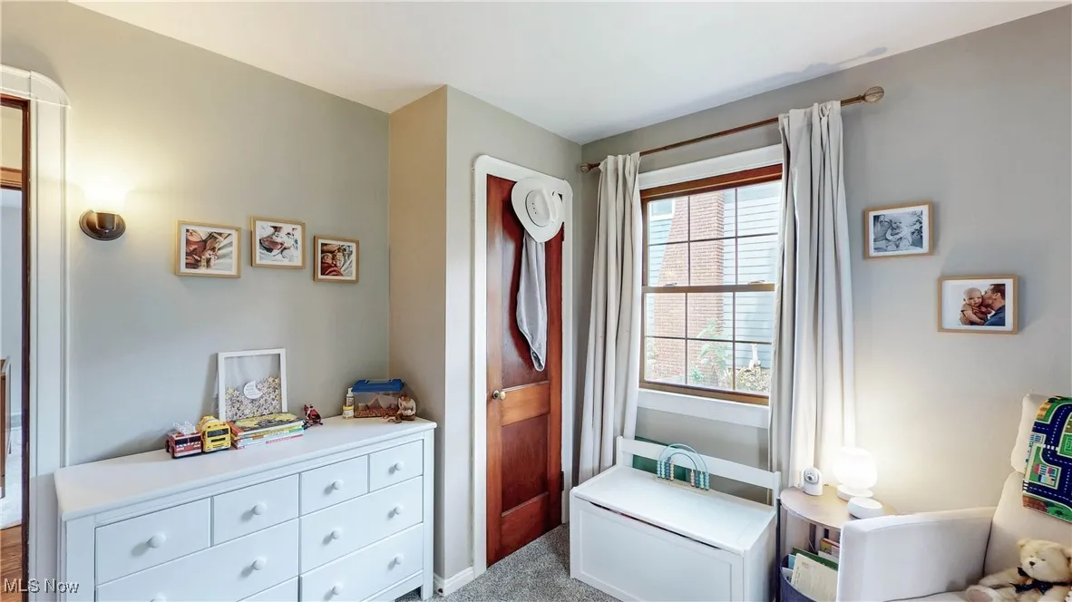 Bedroom with carpet floors