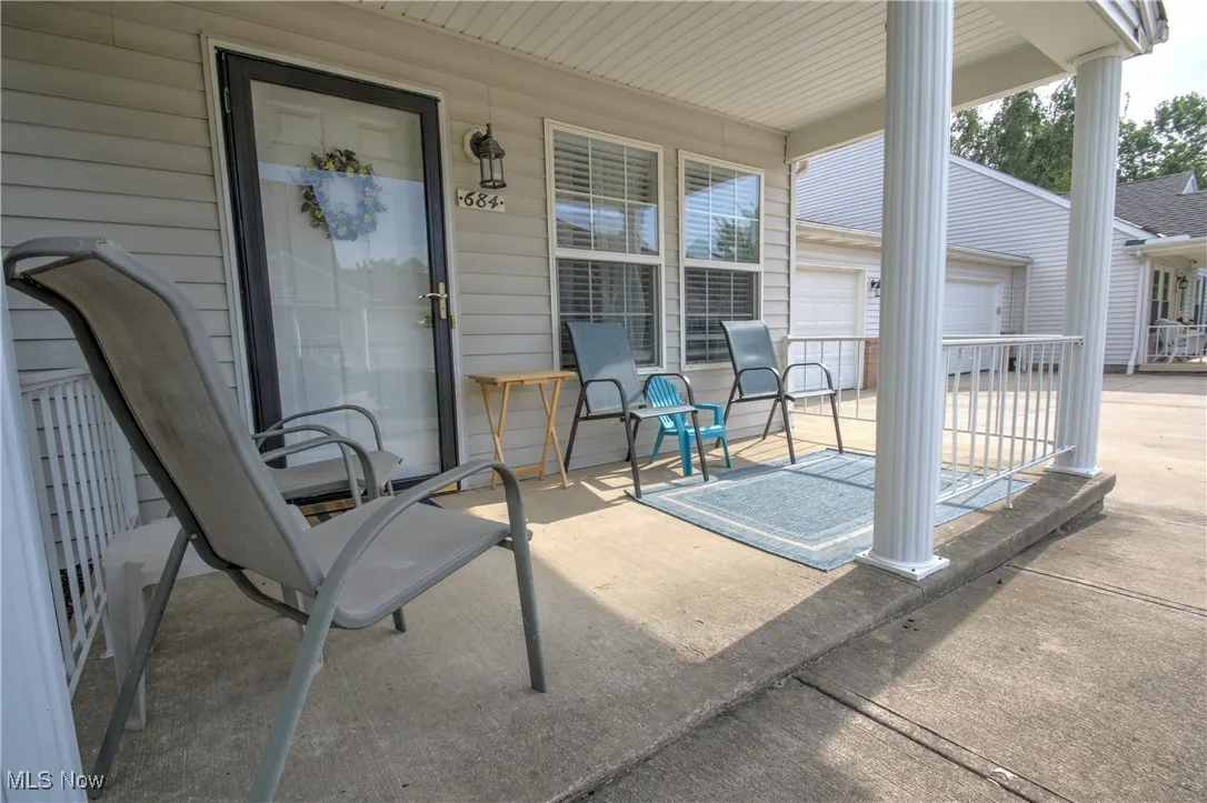 View of covered porch