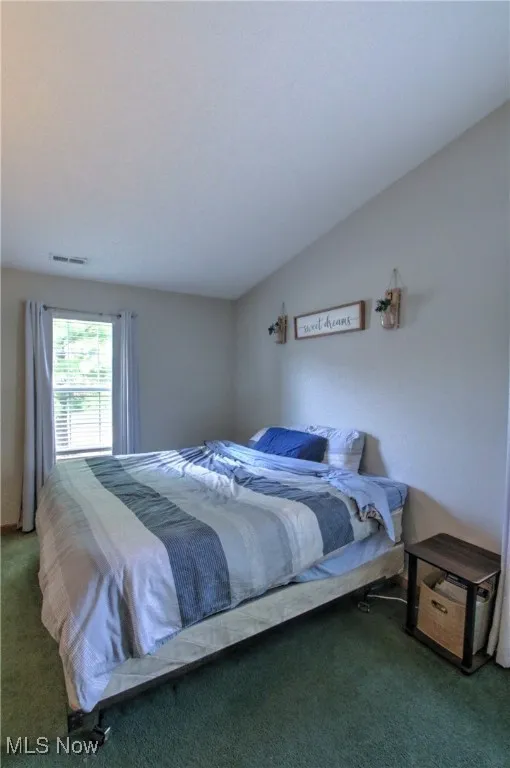 Bedroom with carpet
