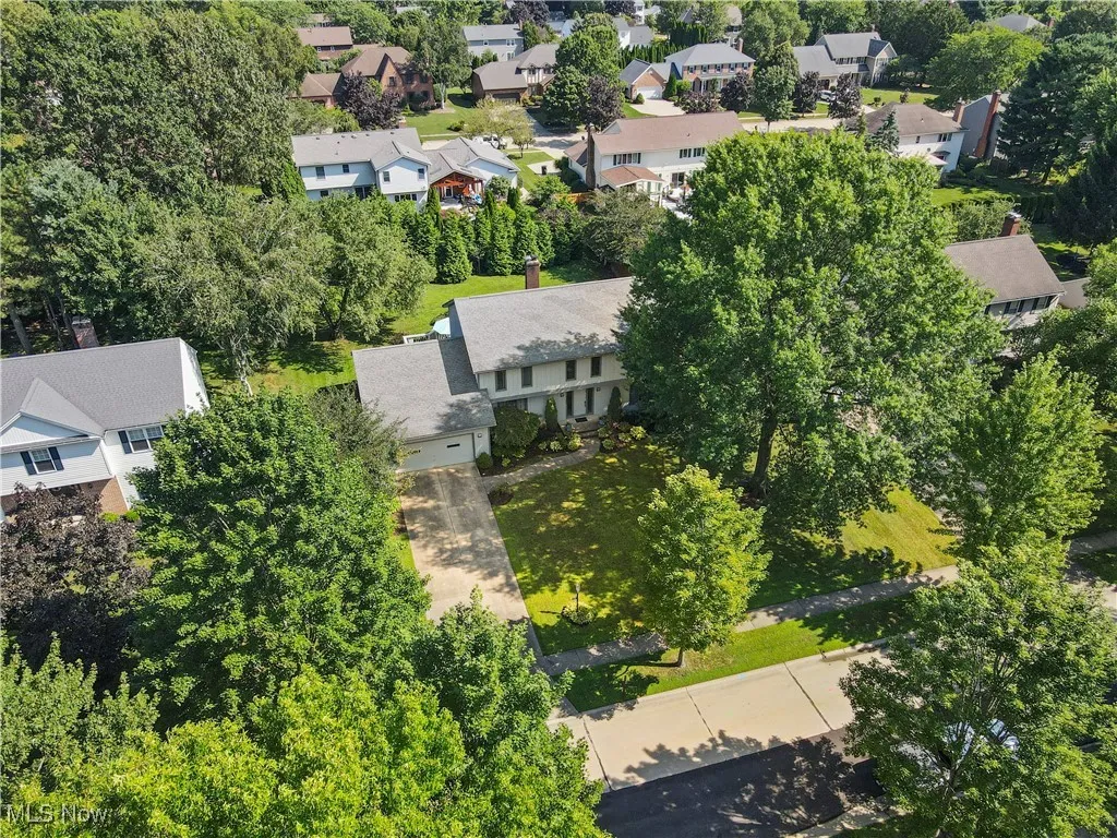 Aerial perspective of suburban area