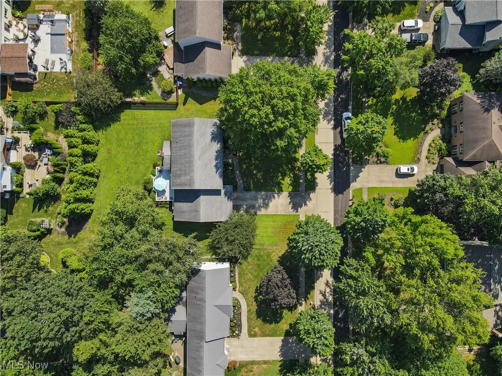 Aerial perspective of suburban area