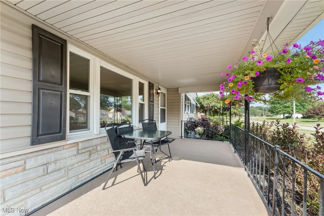 View of covered porch