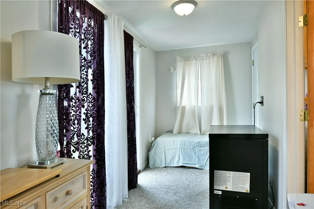 Bedroom with carpet