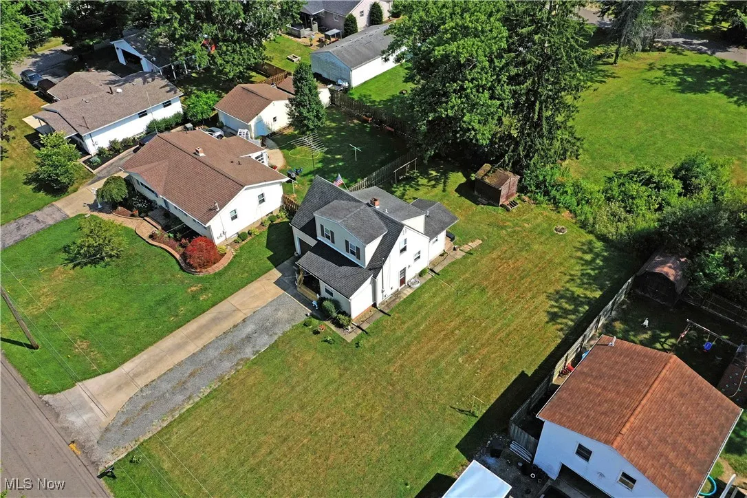 Aerial perspective of suburban area