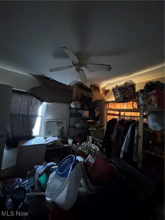 Bedroom with a ceiling fan
