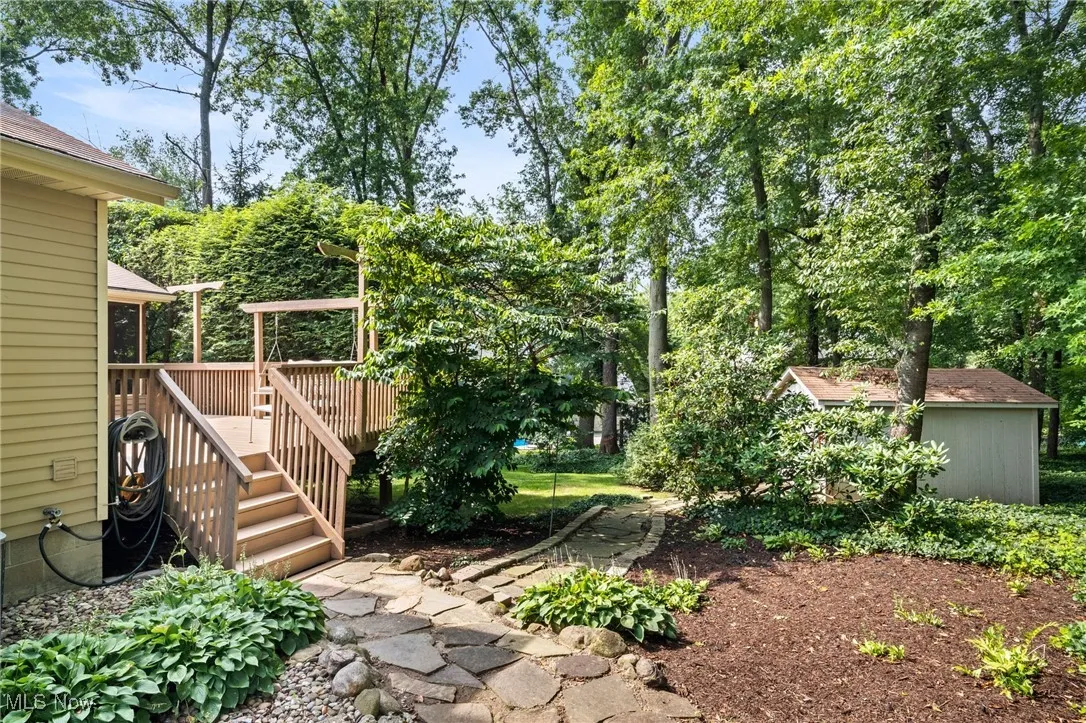 View of yard featuring a deck