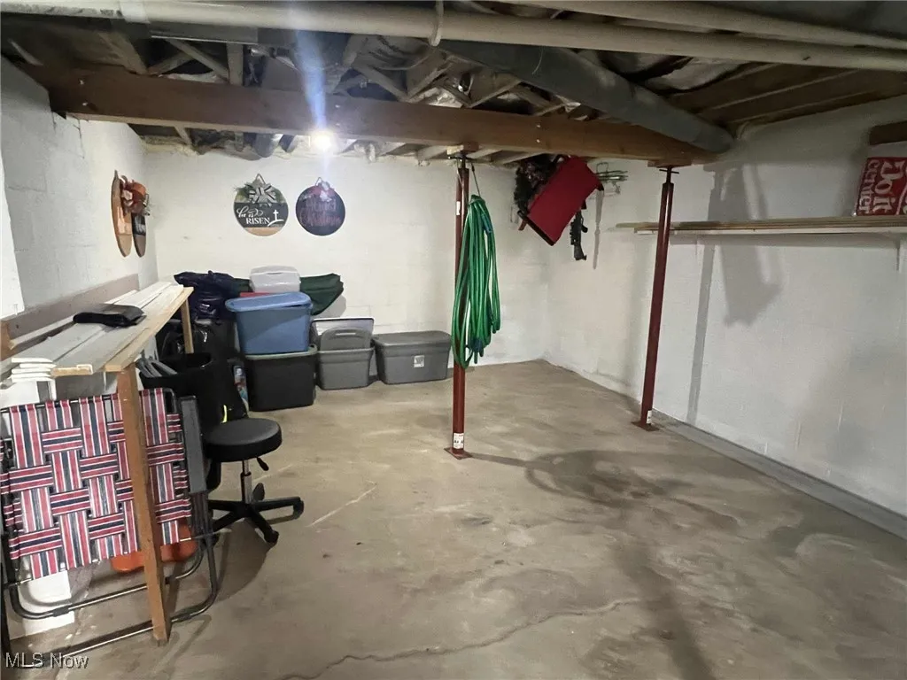 View of unfinished basement