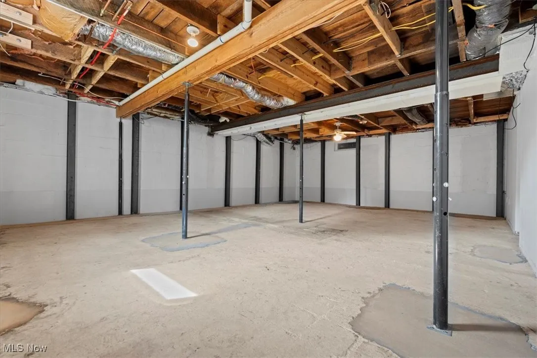 Full basement with newly completed foundation work
