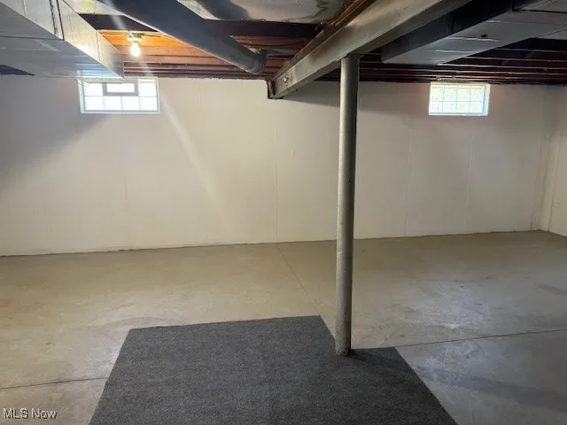 View of below grade area