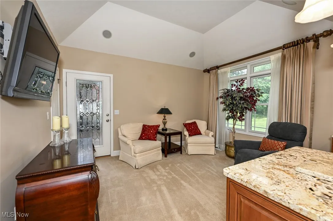 In-law Suite Living Room with access to back Deck