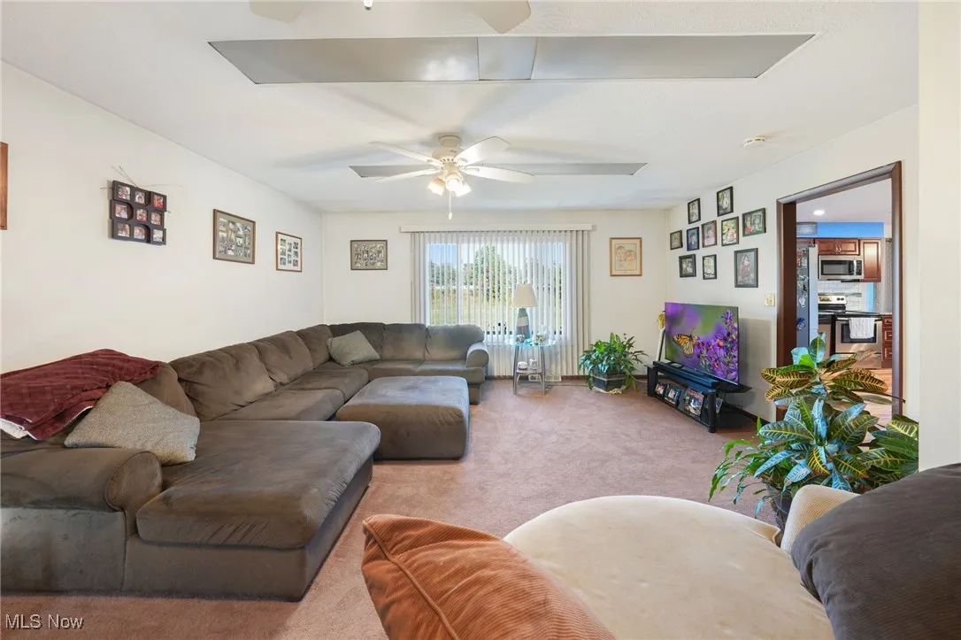 View of carpeted living area