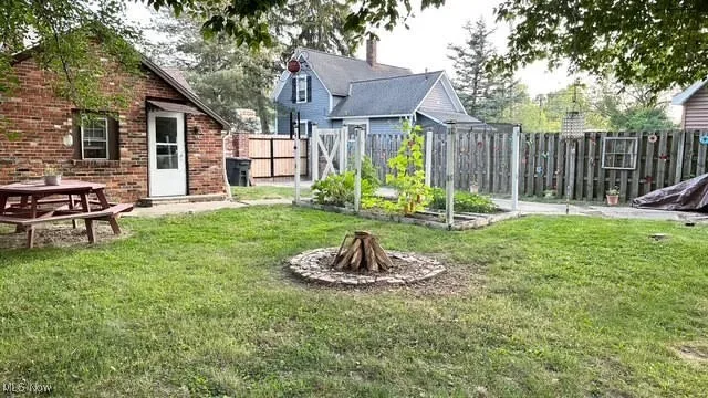 Fenced backyard