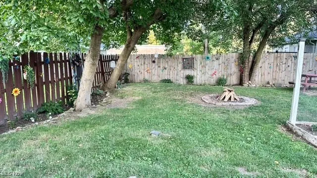 Fenced backyard