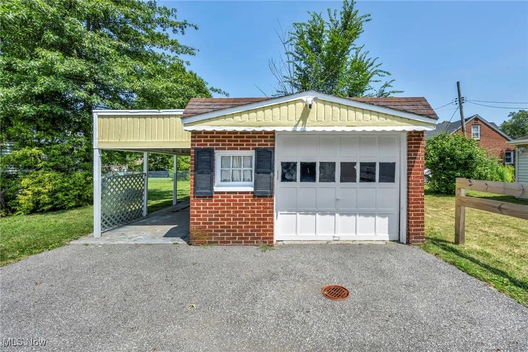 Garage with driveway