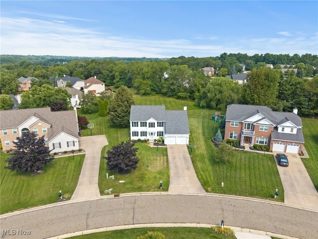 Aerial perspective of suburban area