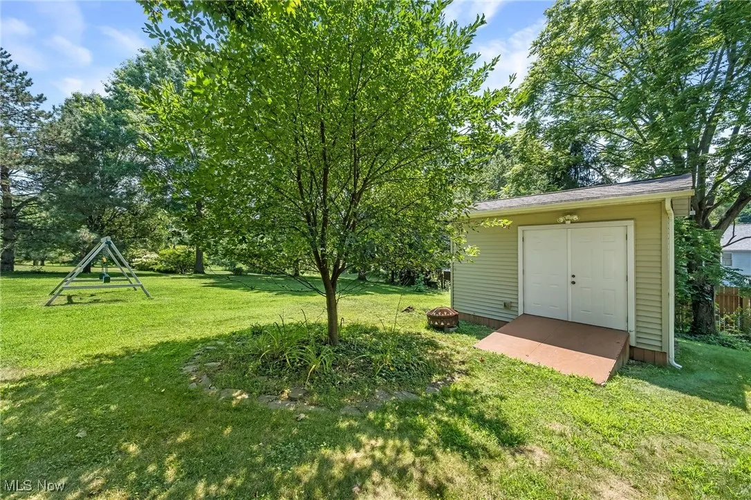 Shed in backyard