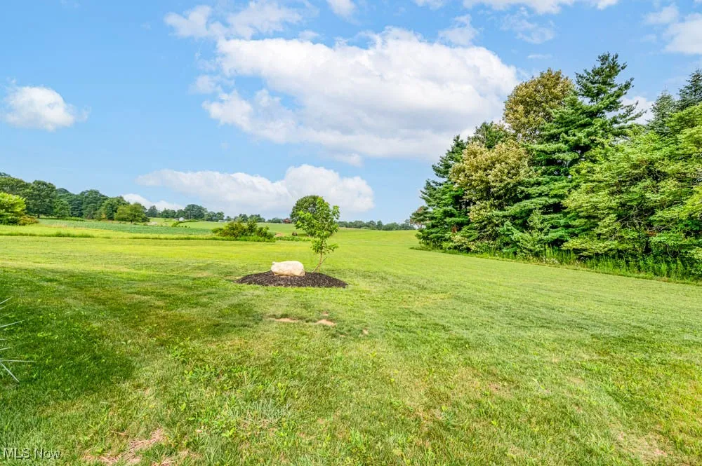 View of grassy yard with a view of countryside