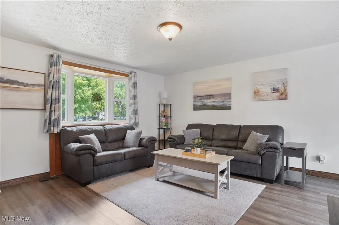 Living area with laminate floors