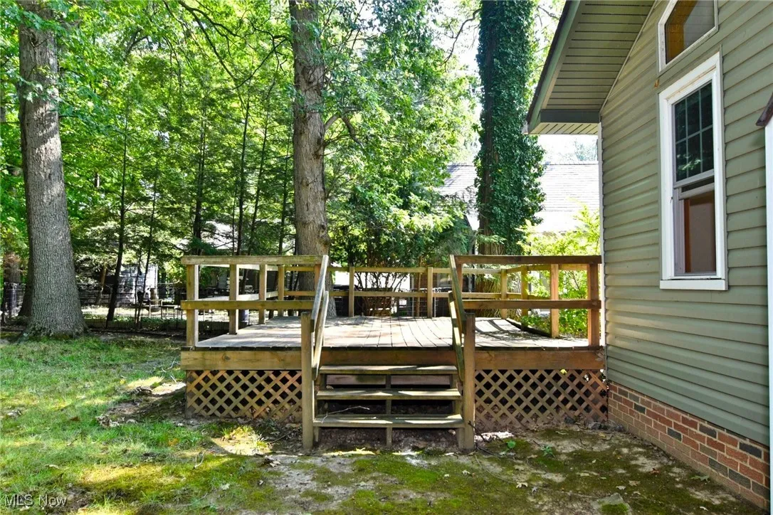 Large deck made of wood