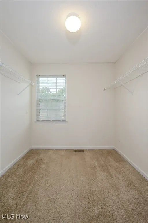 Primary bedroom walk in closet