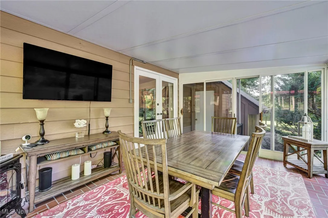 Sunroom with french doors