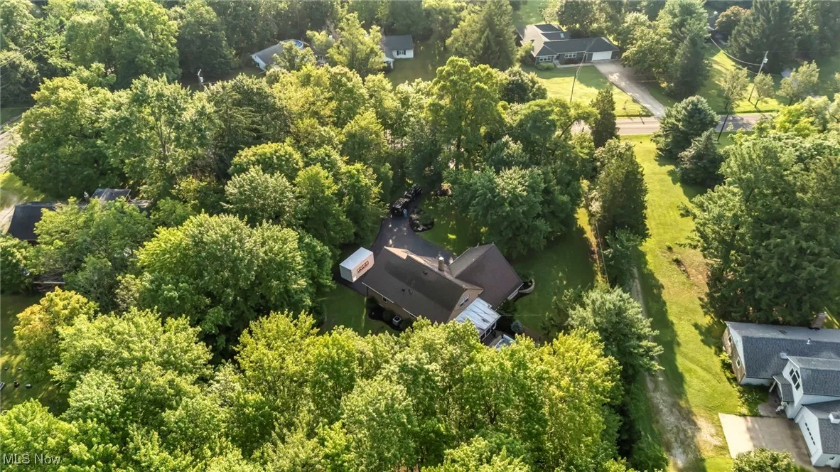 View of subject property with a forest