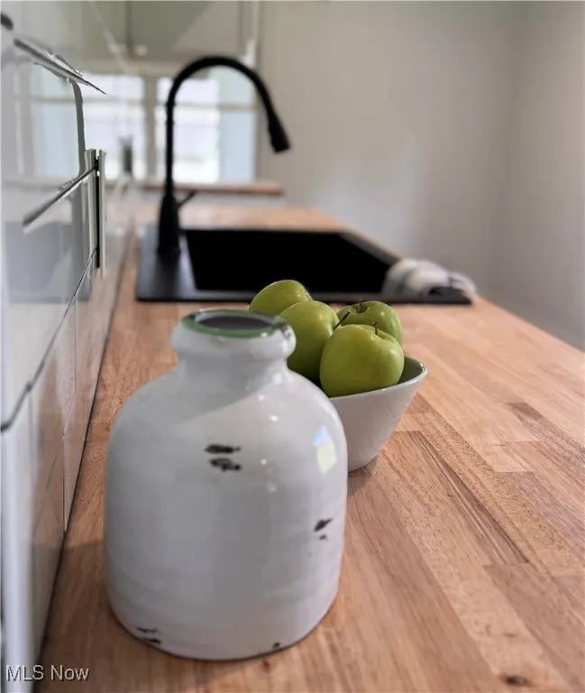 Kitchen view of a sink