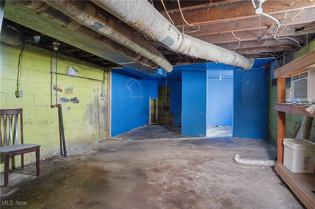 View of unfinished basement