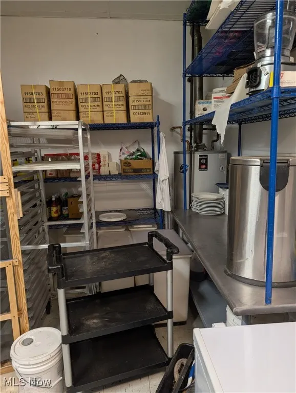 Storage featuring water heater