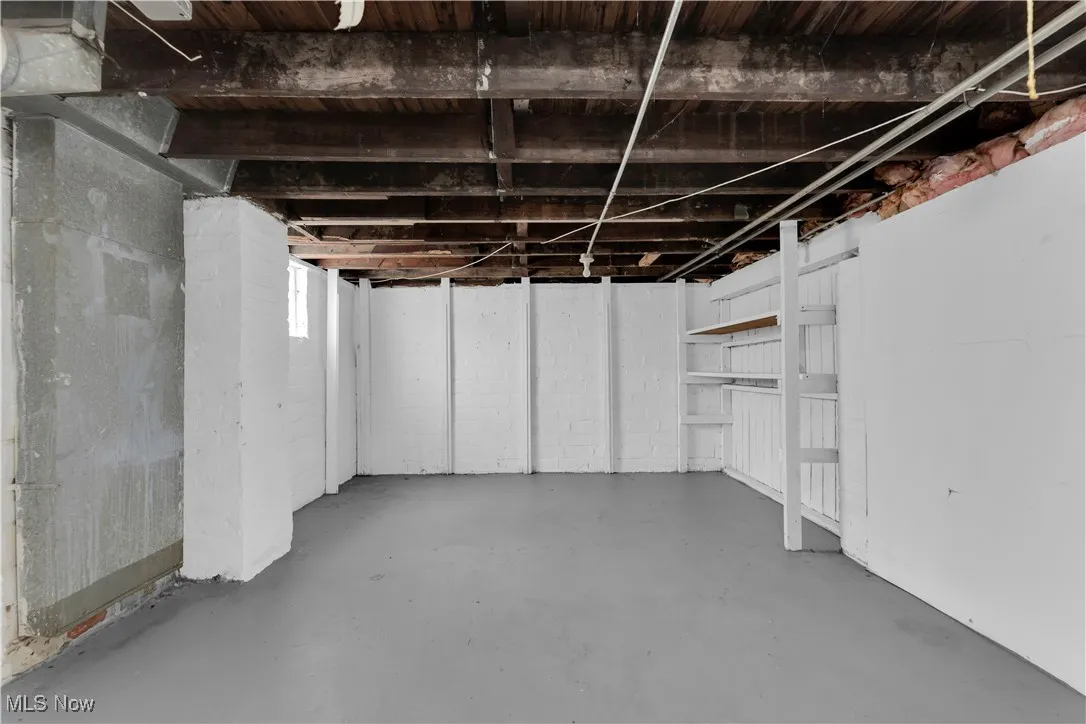 View of below grade area