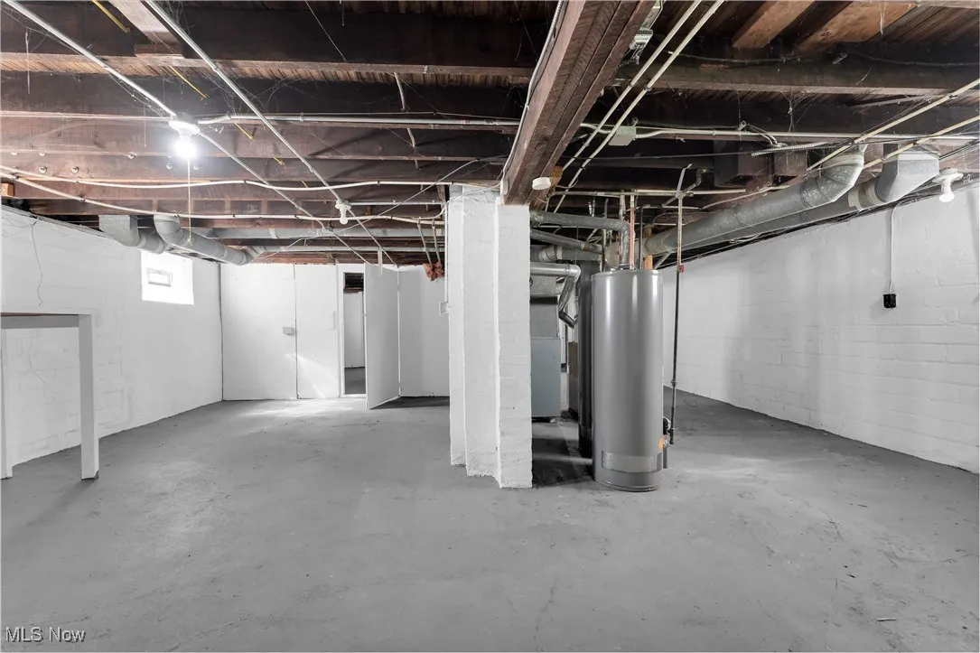 Basement with gas water heater