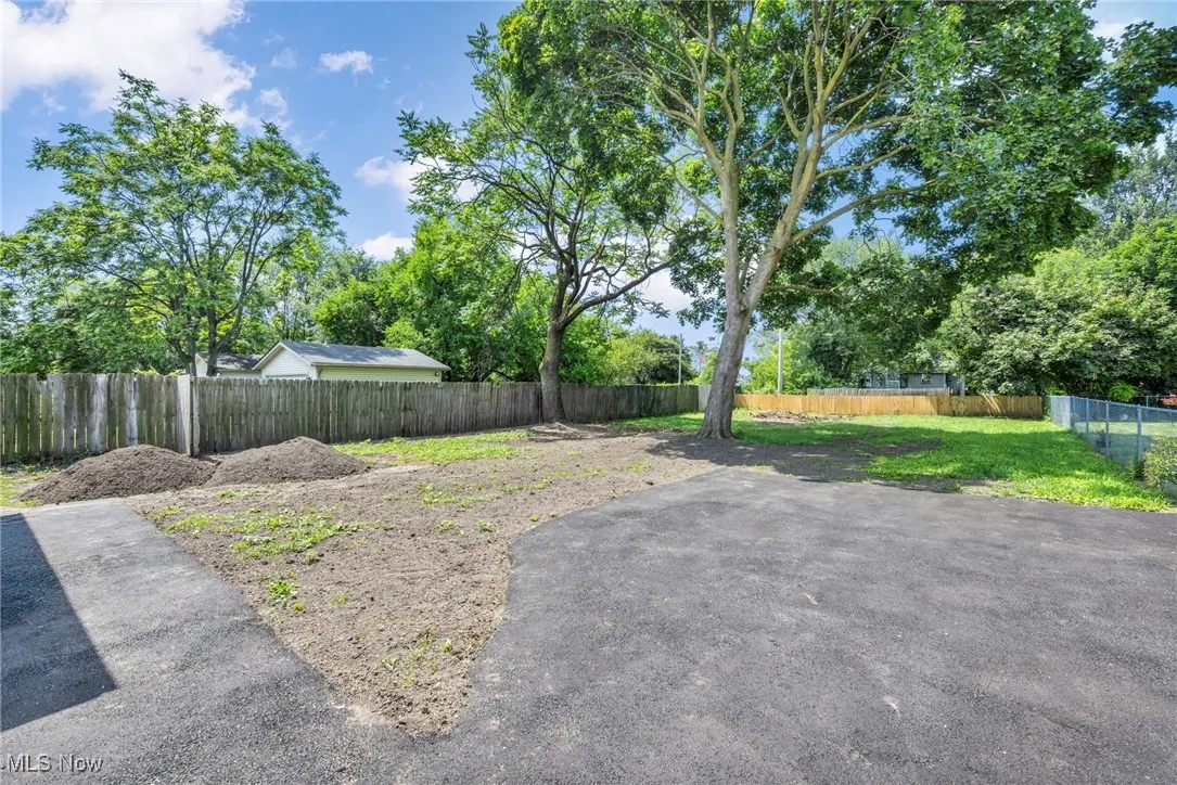 View of fenced yard