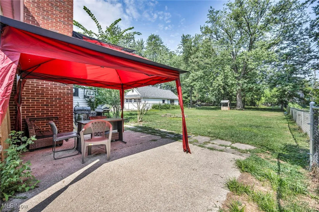 View of patio featuring a gazebo