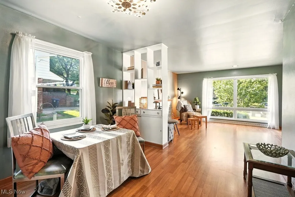 Dining room looking into family room