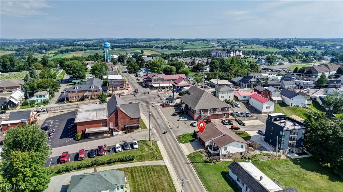 Aerial view of residential area