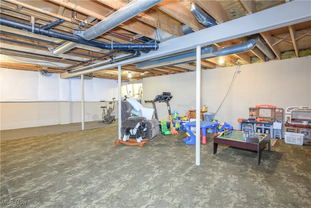 View of unfinished basement