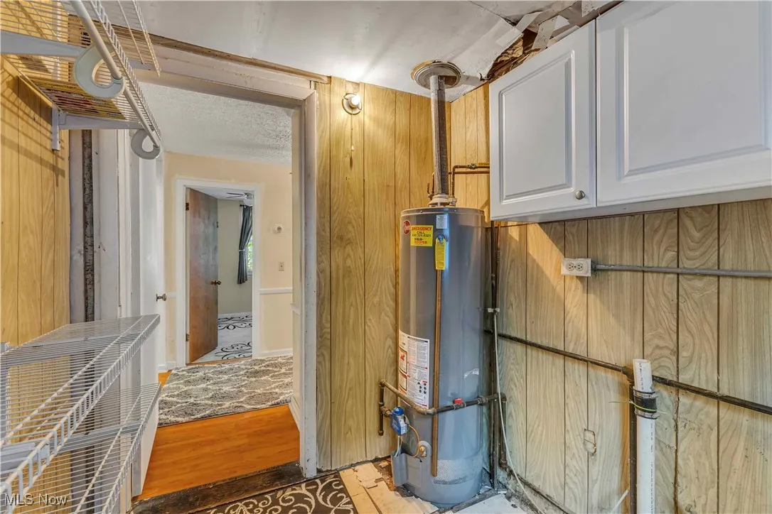 Utility room with water heater