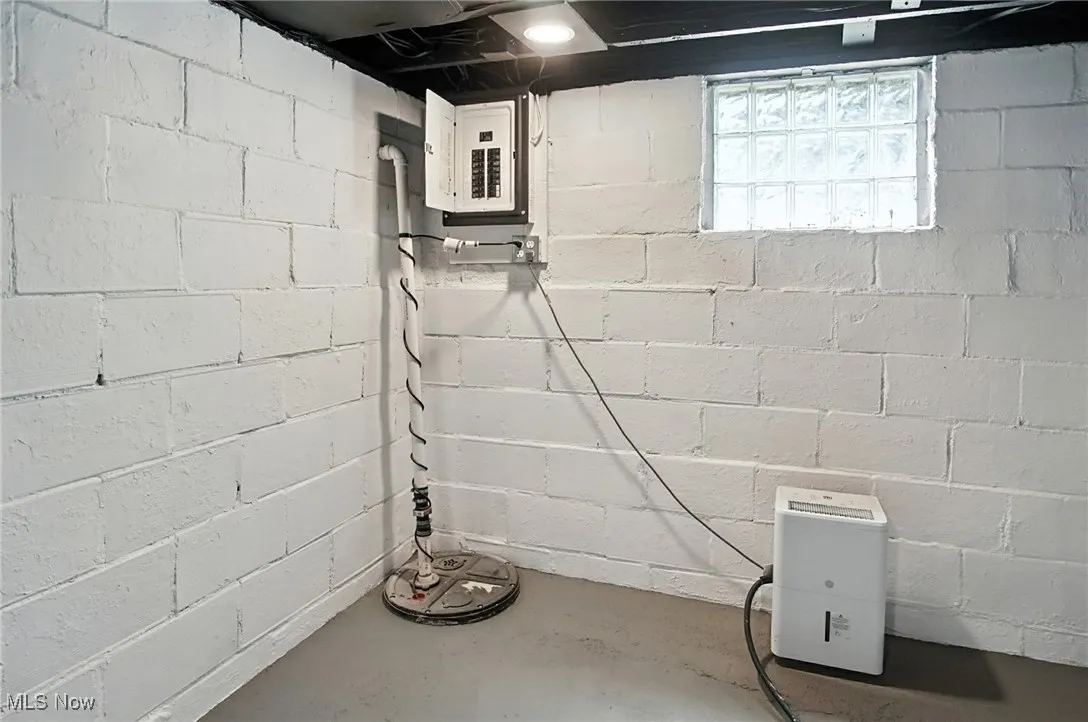 Basement with Sump Pump, Glass Block Windows
