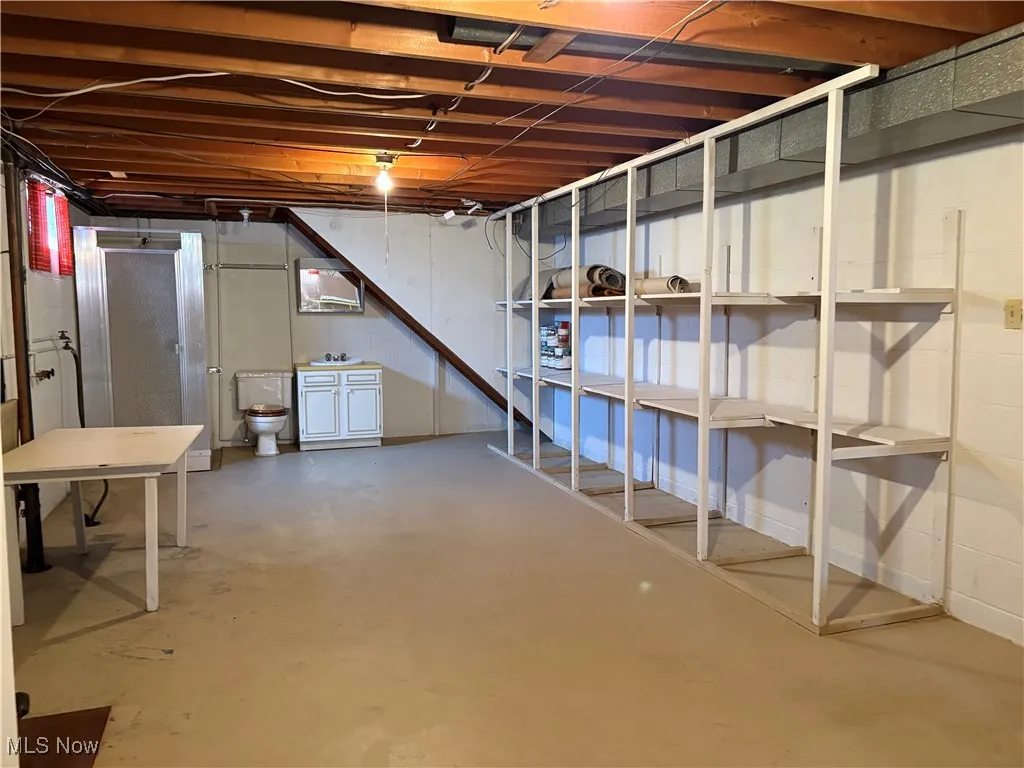 View of unfinished basement