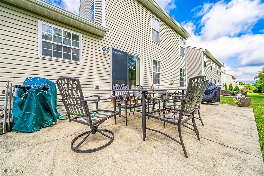 View of patio with area for grilling