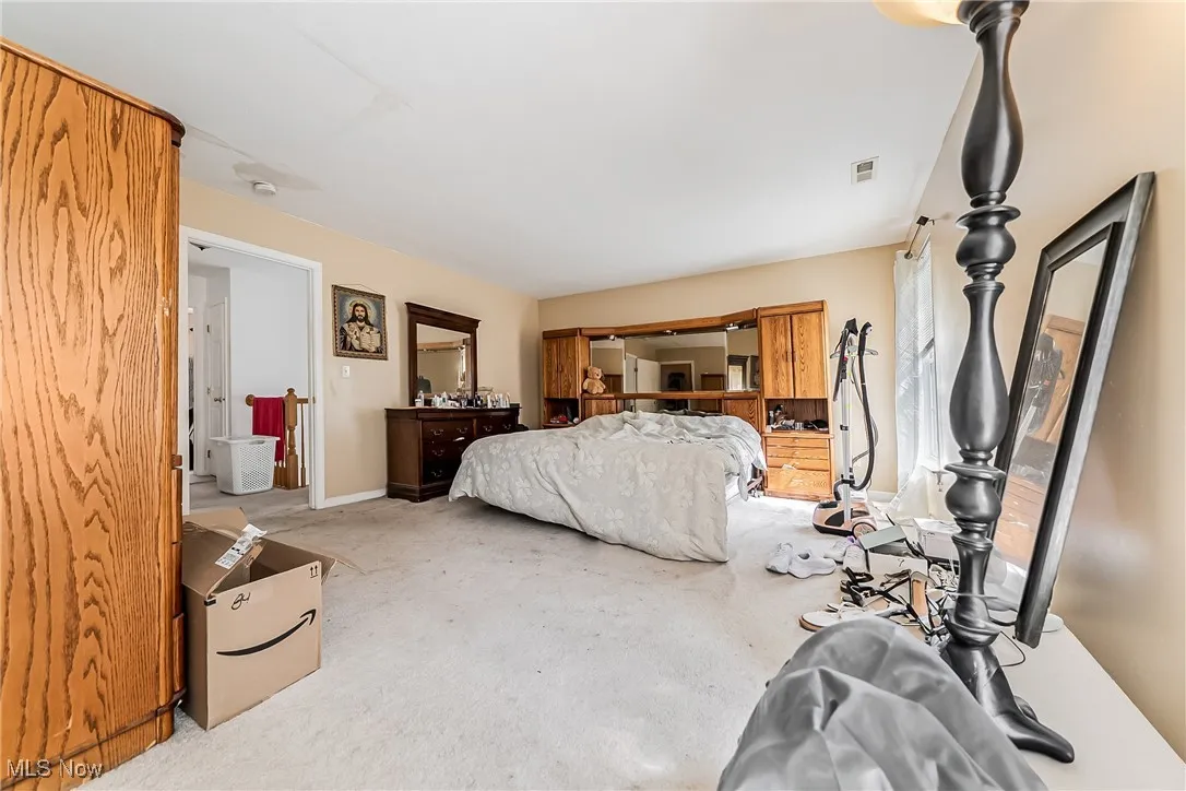 Bedroom with carpet
