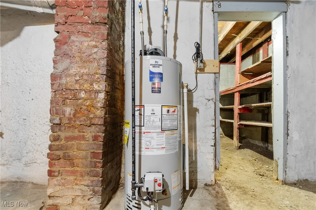 Utilities featuring gas water heater