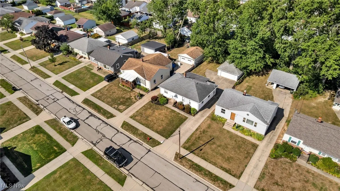 Aerial perspective of suburban area