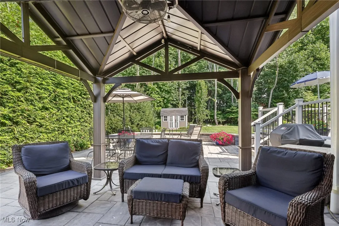 Covered patio with 
TV hook-up