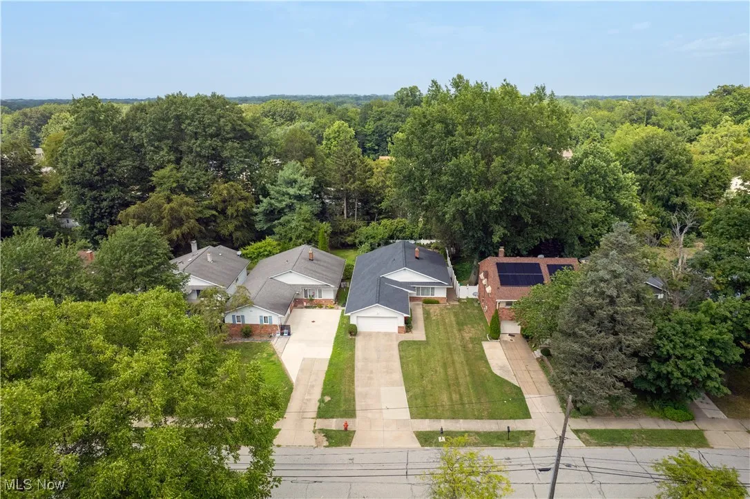 Aerial perspective of suburban area