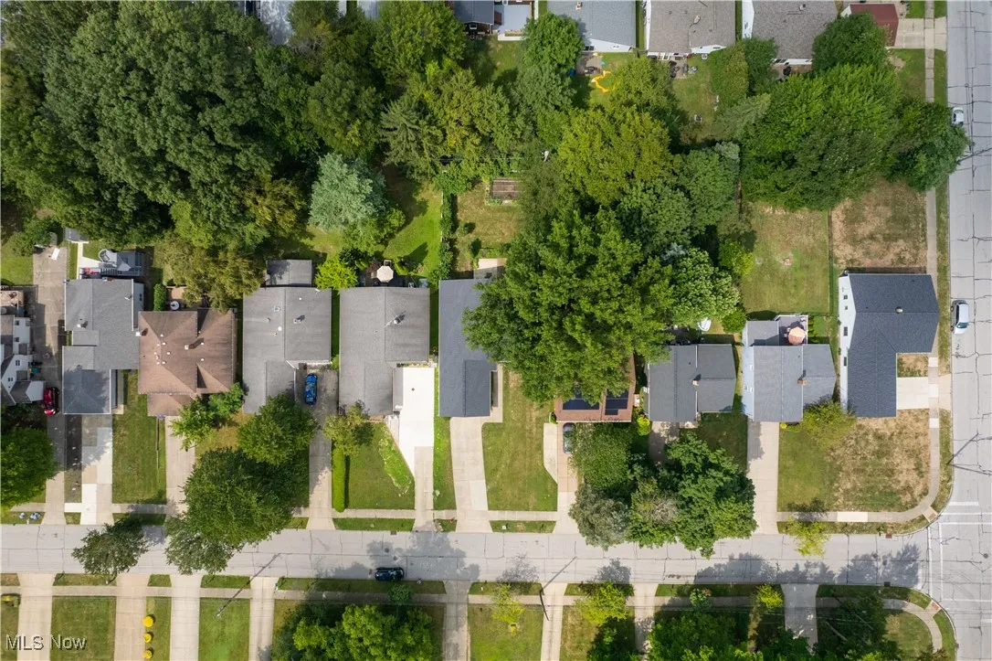 Aerial perspective of suburban area